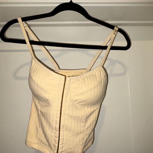 Klassy Network Bustier Ribbed Top - Picture 2 of 4